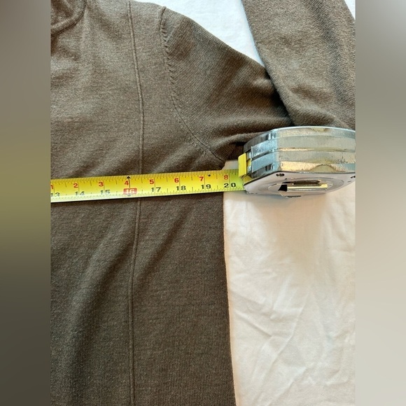 Cable & Gauge Open Front Cardigan Olive Green Size Medium - Picture 8 of 10